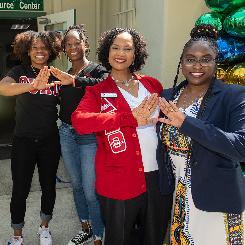 Dean Pitt-Parker and others celebrate the renaming of the Black Student Center