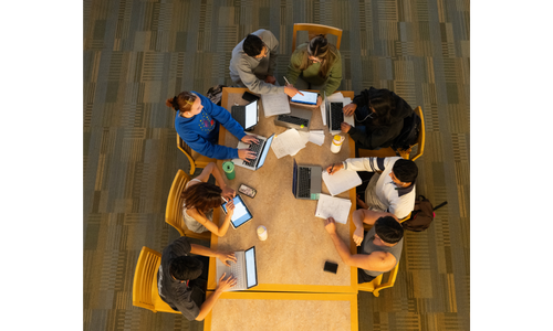 Students cram for finals during a study session in the University Library 